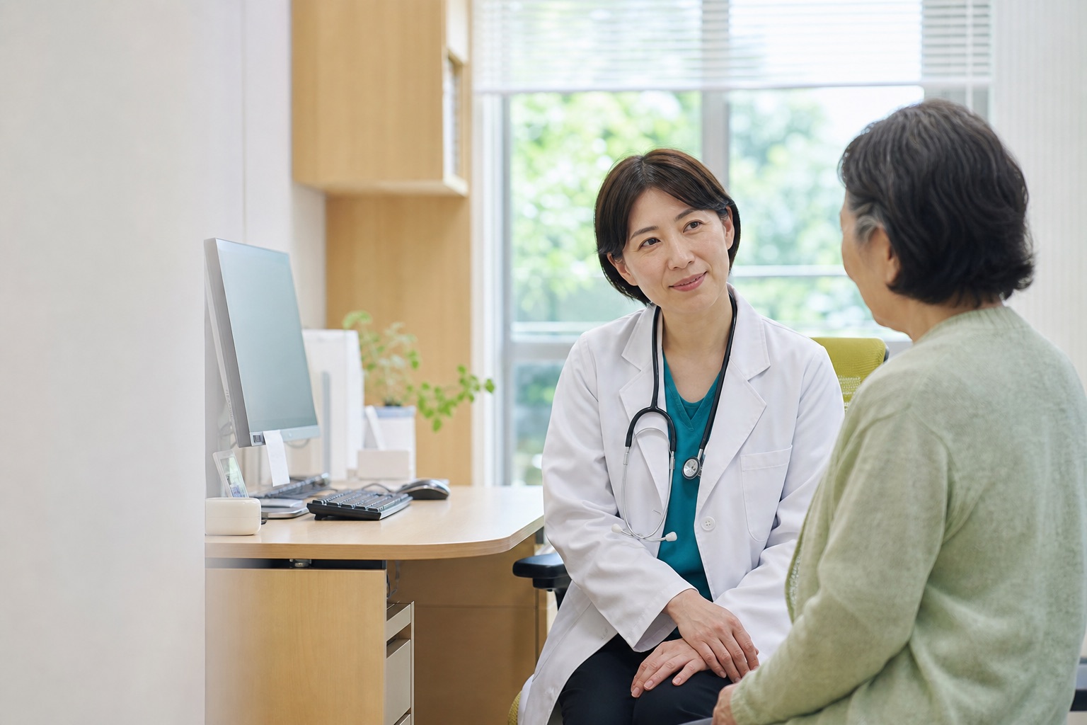 患者さまの話を丁寧に聞く医師